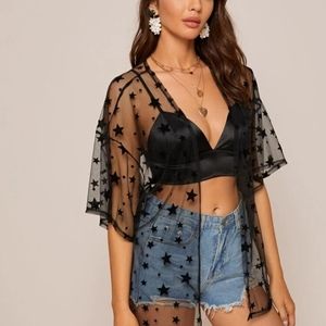 Sheer star cardigan